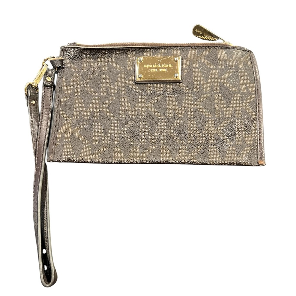 Michael Kors Brown Monogram Wristlet/Clutch